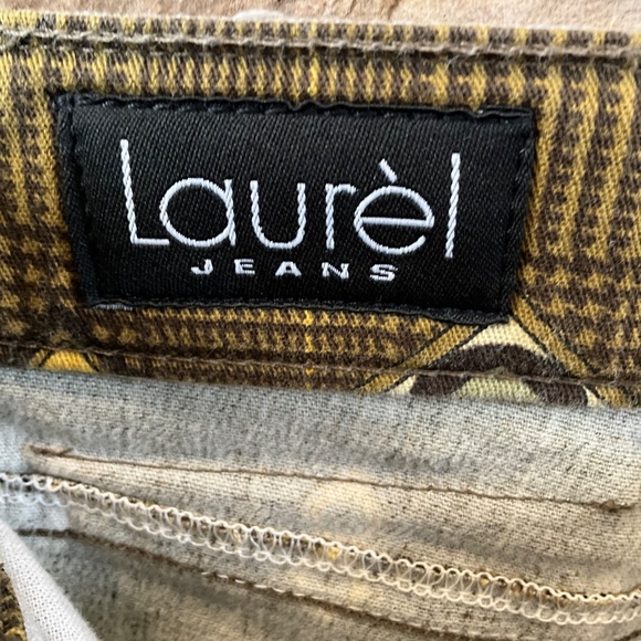 VTG 90s Plaid Preppy Funky Pants Tiki Academia Geometric Green High Waist EU36 - Picture 11 of 11